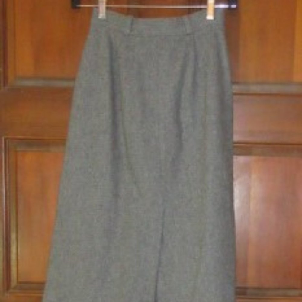 Long Gray Wool/Polyester Button Down Skirt W23 - image 4